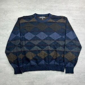Vintage Croft & Barrow Sweater Adult XL Argyle Striped Geometric Pullover Knit